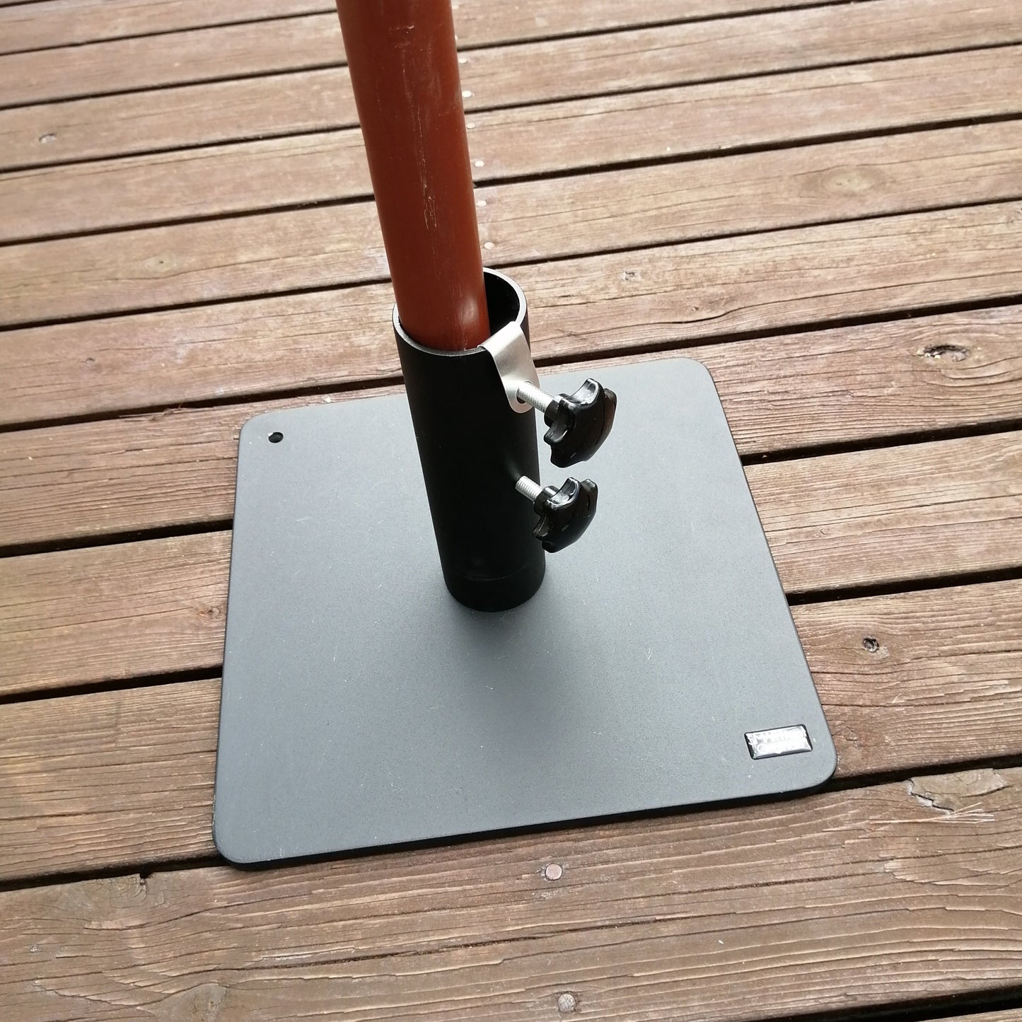 Sonnenschirmständer Stockschirms 16 kg, mattschwarz, Metall, Schirmstock 18-48mm