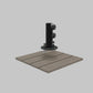 Sonnenschirmständer Stockschirm Holzterrasse, mattschwarz, Metall, Schirmstock 18-48mm