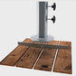 Sonnenschirmständer Stockschirm Holzterrasse und Gartentische, mattschwarz, silbern verzinkt, Metall, Schirmstock 18-48mm