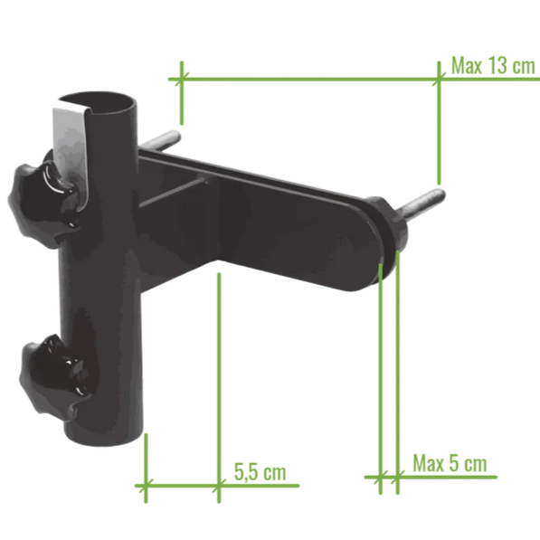 Sonnenschirmhalter Balkon senkrechte Streben, mattschwarz, Metall, Schirmstock 18-38mm