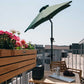 Sonnenschirmhalter Balkon senkrechte Streben, mattschwarz, Metall, Schirmstock 18-38mm